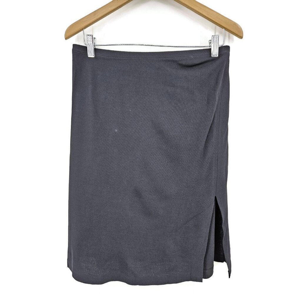 New VTG Donna Karan Signature Black Skirt Womens L Stretch Rayon Spandex